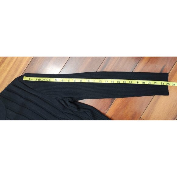 St. John Collection by Marie Gray Sweater Size 10 Mock Neck Rib Knit Top Black - Picture 10 of 11